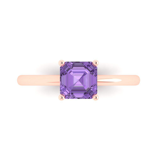 Asscher-Cut Solitaire Engagement Ring