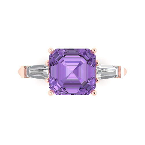 Asscher-Cut Three-Stone Engagement Ring