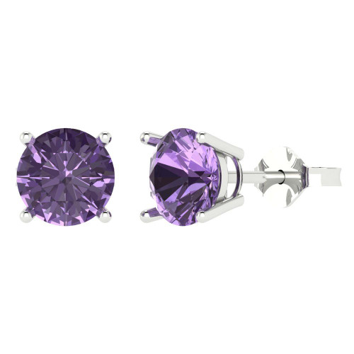 4 cttw 8.0mm Round-Cut Stud Earrings — Design E003