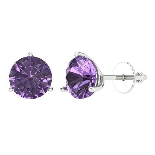 4 cttw 8.0mm Round-Cut Stud Earrings — Design E028