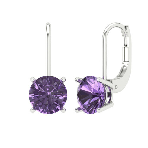 8.0mm Round-Cut Drop Earrings