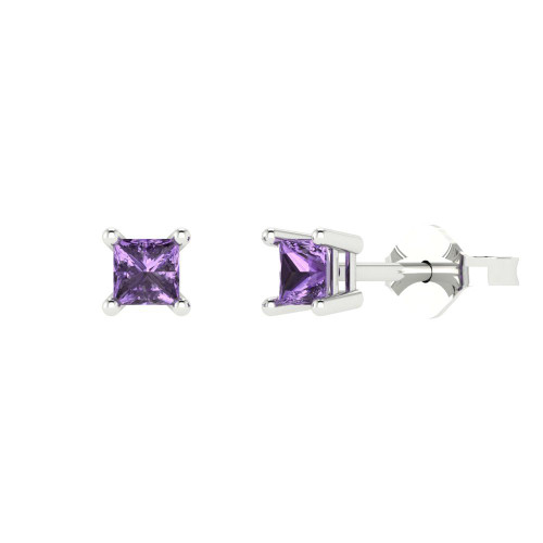 3.5mm Princess-Cut Stud Earrings