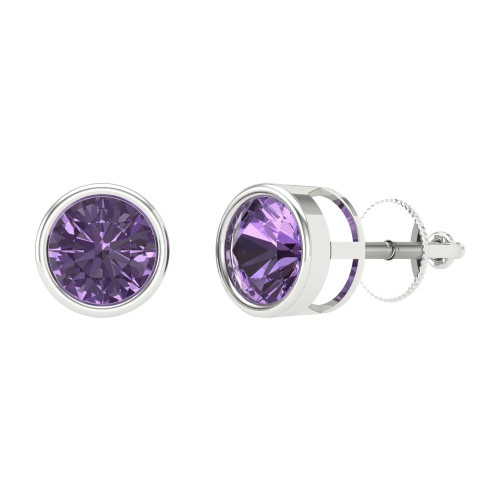 2 cttw 6.5mm Round-Cut Stud Earrings — Design E062