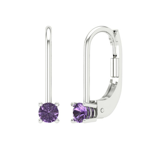 4.0mm Round-Cut Drop Earrings