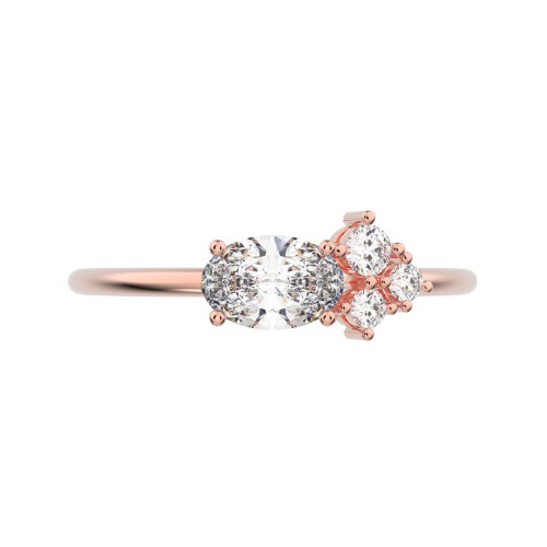 Oval-Cut Cluster Ring