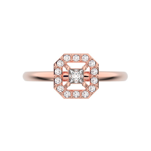 0.13 cttw Princess-Cut Solitaire Engagement Ring with Accents