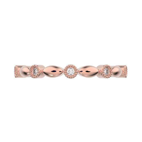 0.05 cttw Round-Cut Solitaire with Accents Wedding Band