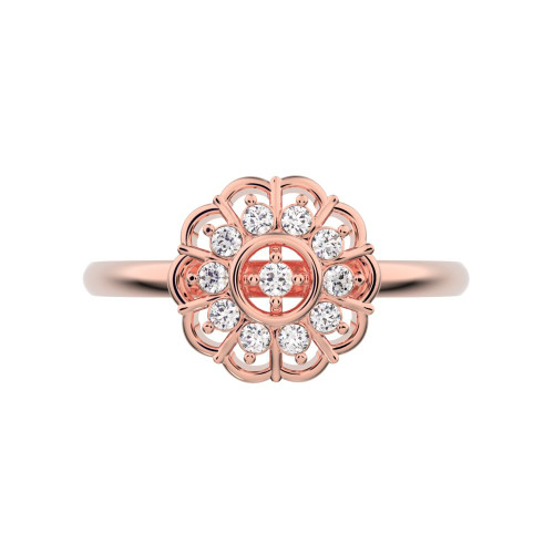 0.11 cttw Round-Cut Halo Engagement Ring — Design G1333+G1334+G1335