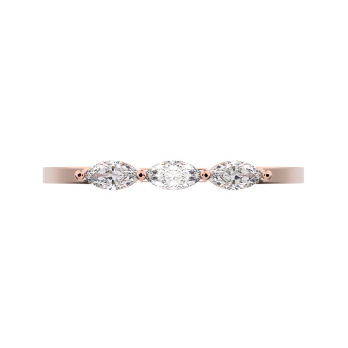 Marquise-Cut Solitaire with Accents Wedding Band