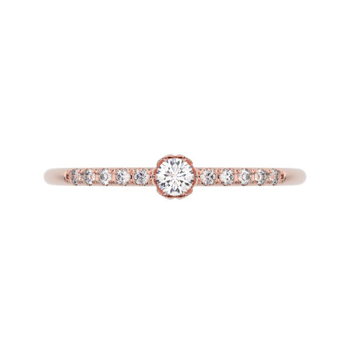 0.105 cttw Round-Cut Solitaire Engagement Ring with Accents