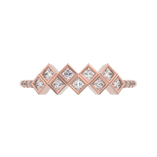Princess-Cut Cluster Wedding Band