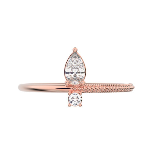 0.28 cttw Pear-Cut Ring