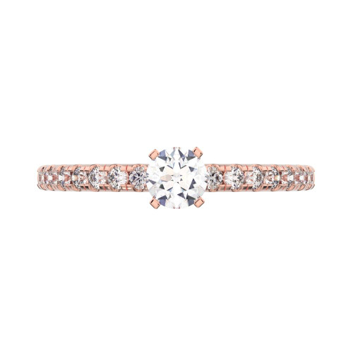 0.48 cttw Round-Cut Solitaire Engagement Ring with Accents