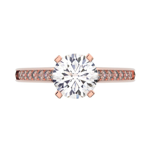 1.27 cttw Round-Cut Solitaire Engagement Ring with Accents — Design G2491+G2492+G2493