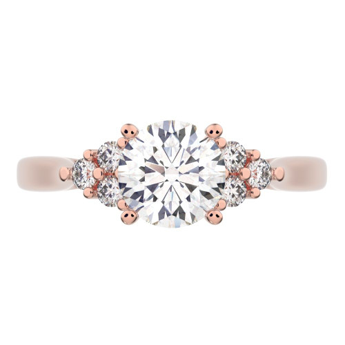 0.81 cttw Round-Cut Solitaire Engagement Ring with Accents — Design G2494+G2495+G2496