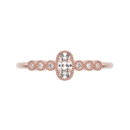 0.545 cttw Cushion-Cut Solitaire Engagement Ring with Accents
