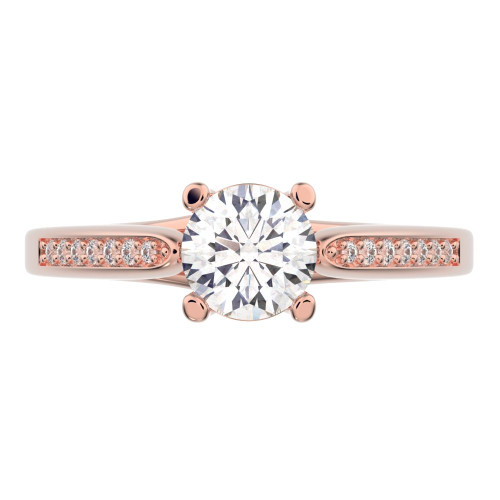 0.56 cttw Round-Cut Solitaire Engagement Ring with Accents