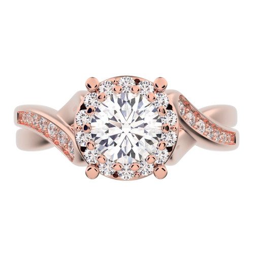 1 cttw Round-Cut Solitaire Engagement Ring with Accents