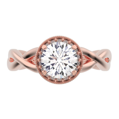 0.75 cttw Round-Cut Solitaire Engagement Ring with Accents