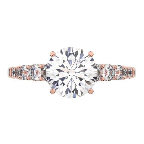 1.4 cttw Round-Cut Solitaire Engagement Ring with Accents
