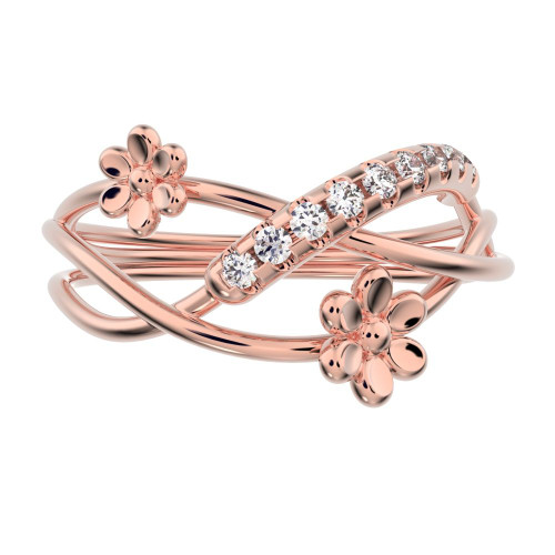 0.135 cttw Round-Cut Twist Ring