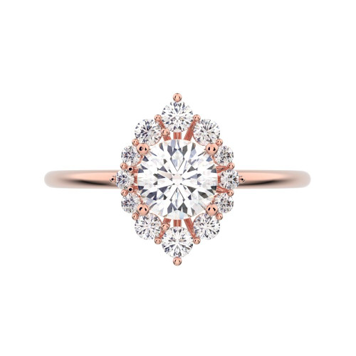 0.72 cttw Round-Cut Solitaire Engagement Ring with Accents