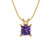 8.0mm Princess-Cut Solitaire Pendant Necklace
