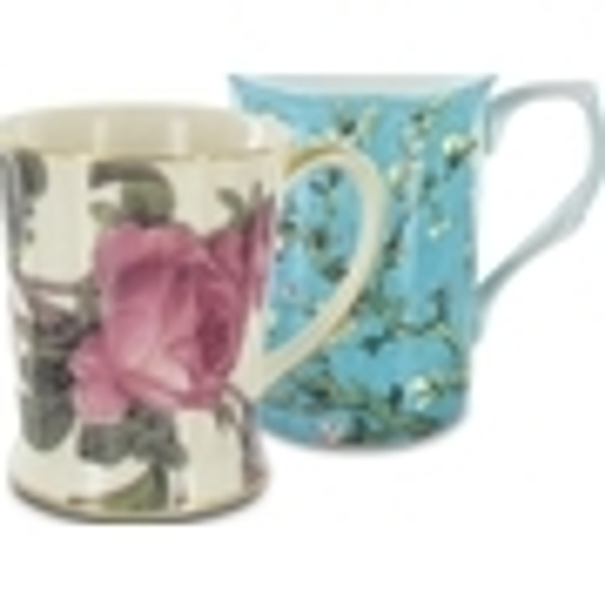 Purple Pansy Bone China Trumpet Mug - 11oz - Set of 4