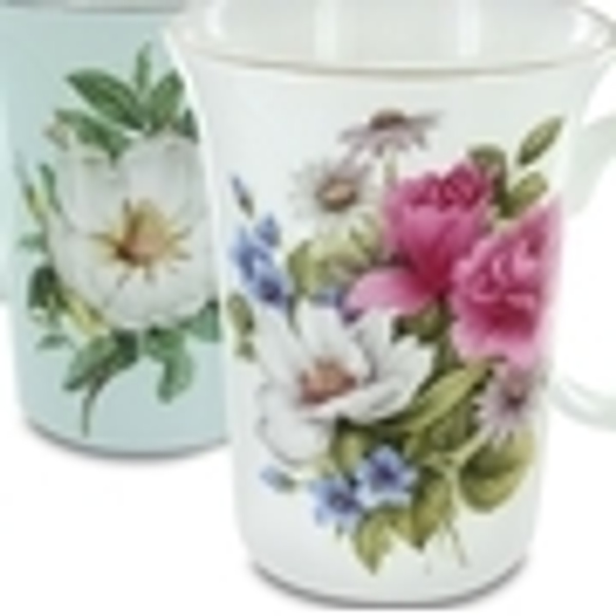 Purple Pansy Bone China Trumpet Mug - 11oz - Set of 4