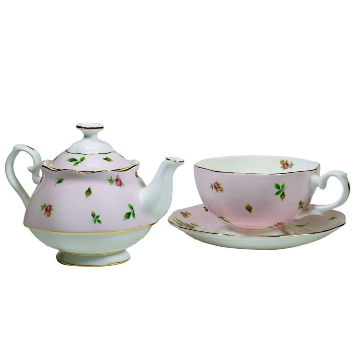 Royal Albert New Country Roses Pink Fine Bone China - Tea for One Set