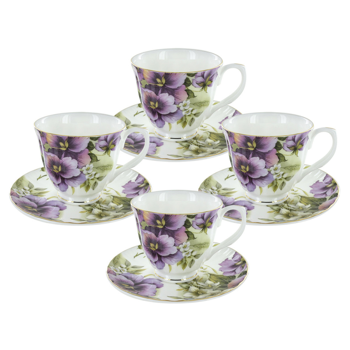 Bone china coffee or tea mug, lavender design