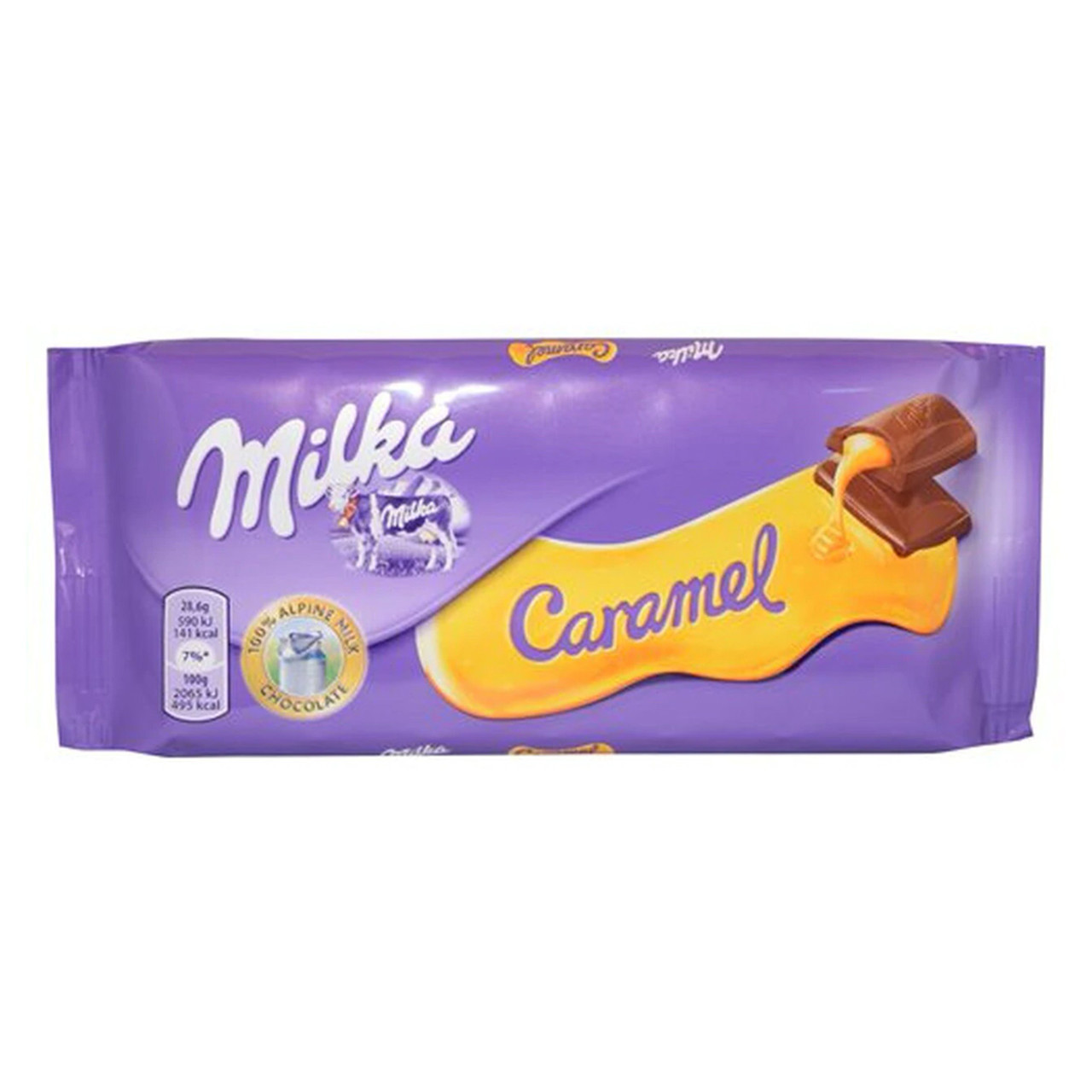 Milka Chocolate Candy | Milk Chocolate Tablet Caramel | 3,5 Oz /100 Gr