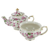 Pink Violet Porcelain - Tea for One