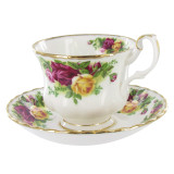 Royal Albert Old Country Roses Tea Cup & Tray Set - 9 Pieces