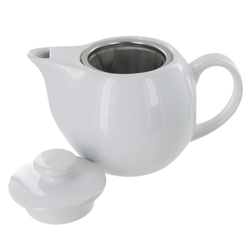 Teaz Café Teapot w/Stainless Steel Infuser - White