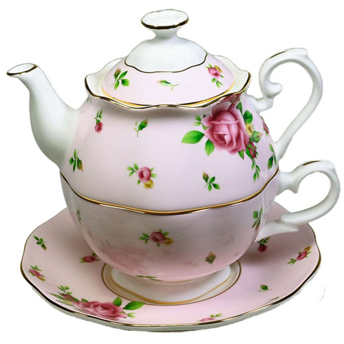 Royal Albert New Country Roses Pink Fine Bone China - Tea for One Set