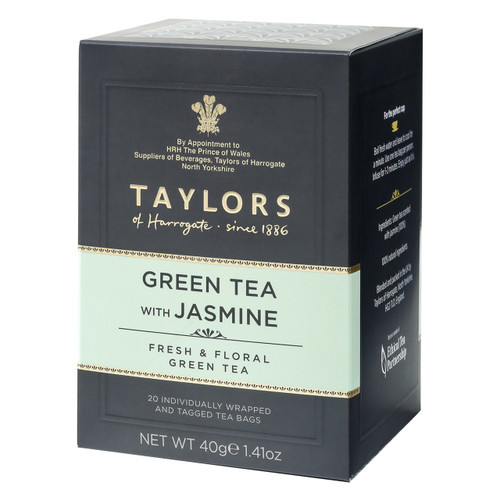 Taylors of Harrogate Green with Jasmine String and Tag Teabags, 20ct