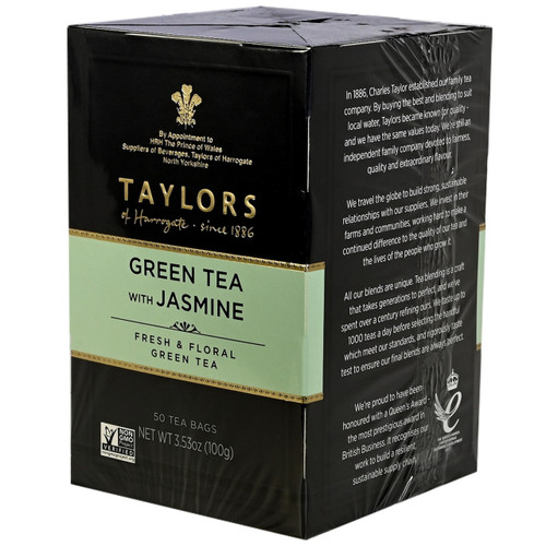 BREW LA LA TEA ORGANIC EARLY GREY GREEN TEA 50 STRING & TAG TEA BAGS