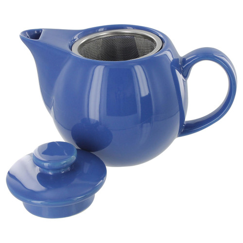 Teaz Cafe Teapot with Stainless Steel Infuser - 14oz - Blue