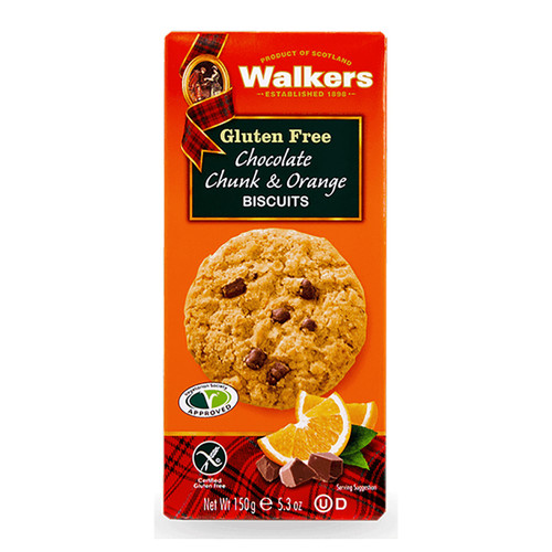 Walkers Gluten Free Chocolate Chip & Orange Cookie - 5.3oz (150g)