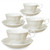 White Porcelain Cup & Saucer - Diana - Set of 4