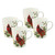 Cardinal Poinsettia Bone China Mugs - Set of 4