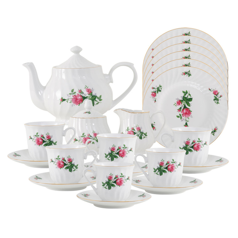 Vintage Rose Porcelain Tea Set