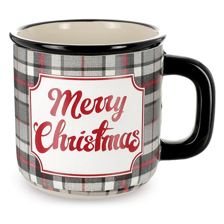 Merry Christmas Plaid Mug - 21oz