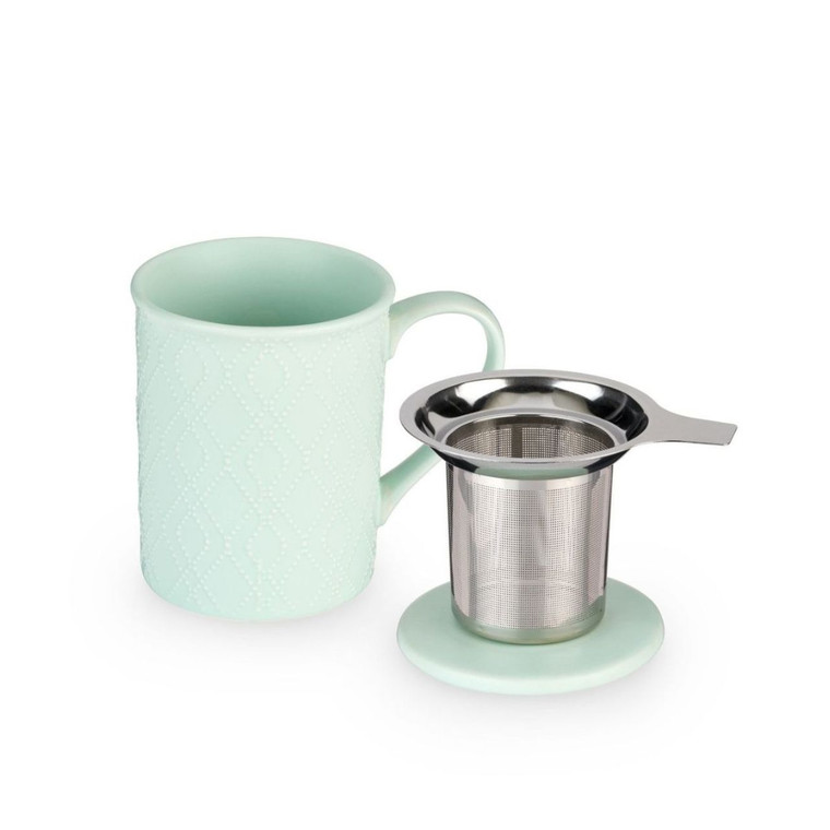 Annette Souk Ceramic Tea Mug Infuser - Mint - 12oz