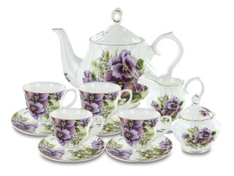 Purple Pansy Fine Bone China by Coastline Imports