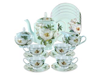 Blue Magnolia Bone China