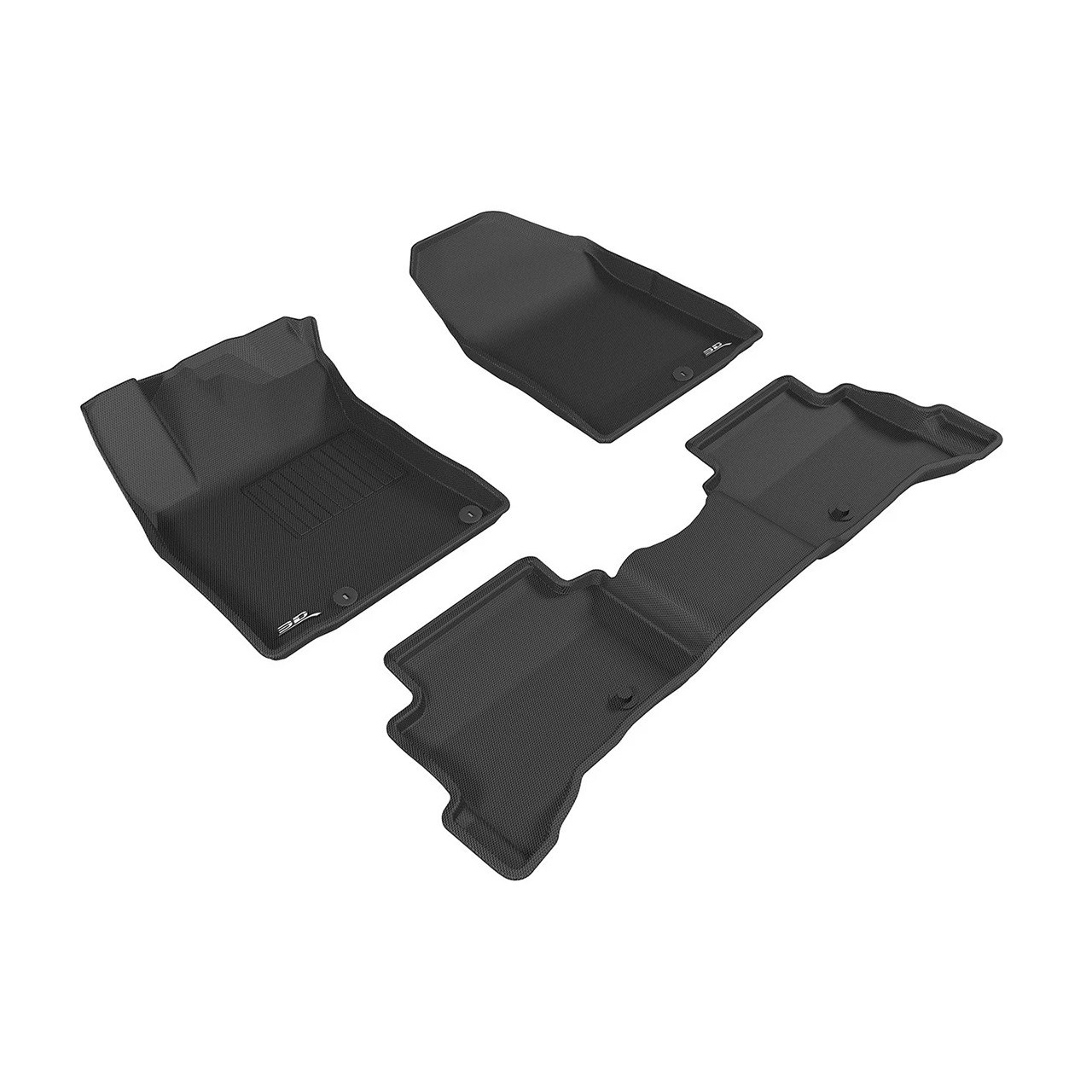 Hyundai Ioniq Hybrid 2016-Onwards Rubber Floor Mats – Black – 3-Piece Tailored Set (Taxi Spec) – ATWL
