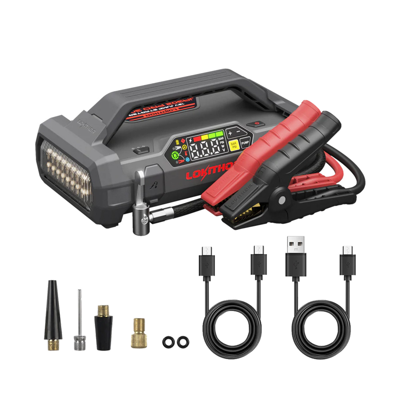 LOKITHOR JA302 PRO Jump Starter with Air Compressor - Free