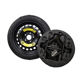 2016-2017 Hyundai Veloster Spare Tire Kit - Shown With Mounted Tire, Image is a representation.